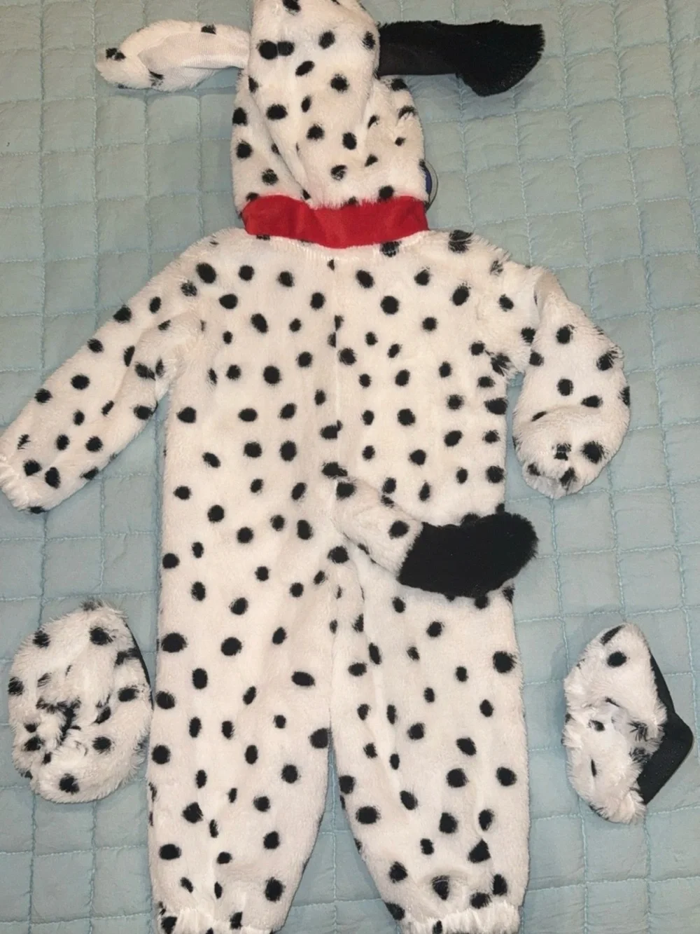 EUC Dalmatian Spot Fleece One-Piece with Hood costume for infant 3-6 mos.